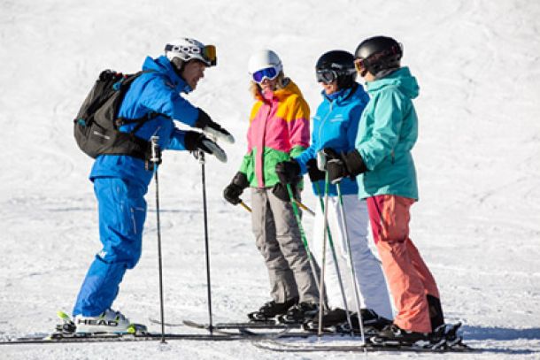 Erklärung Skitechnik in der Gruppe